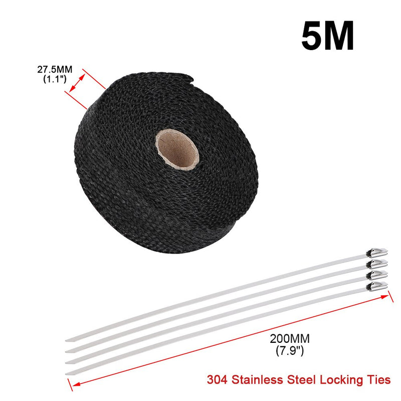 High Quality Titanium/Black Exhaust Heat Wrap Roll