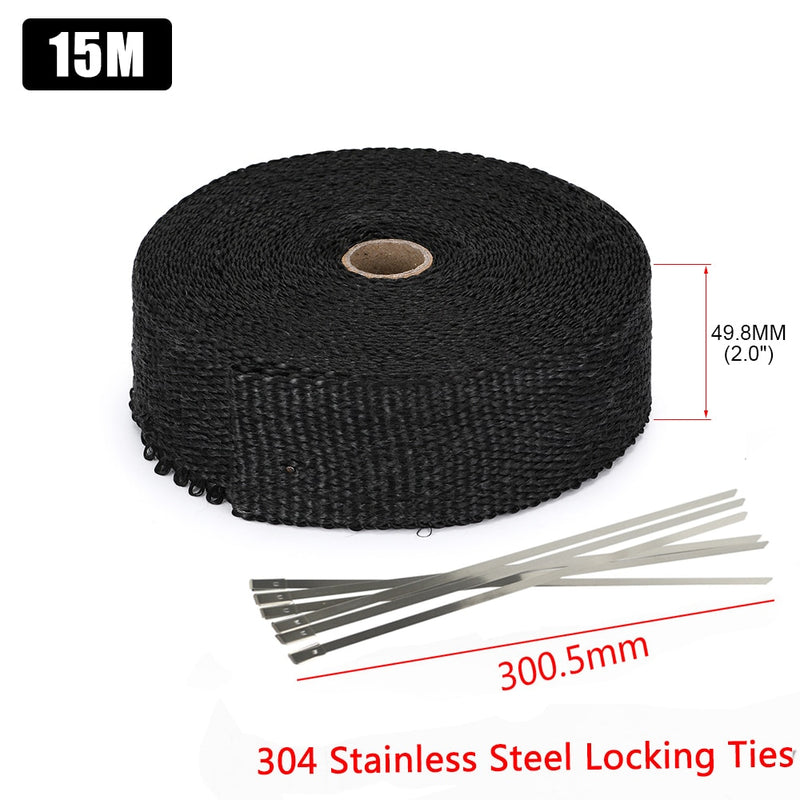 High Quality Titanium/Black Exhaust Heat Wrap Roll