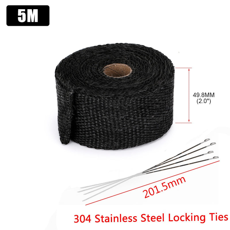 High Quality Titanium/Black Exhaust Heat Wrap Roll