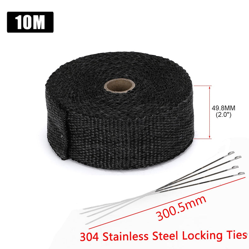 High Quality Titanium/Black Exhaust Heat Wrap Roll