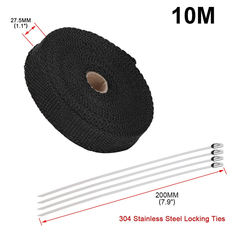 High Quality Titanium/Black Exhaust Heat Wrap Roll