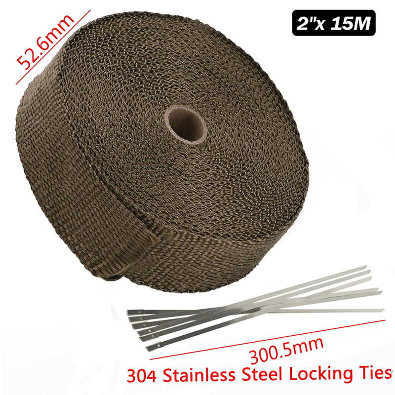 High Quality Titanium/Black Exhaust Heat Wrap Roll