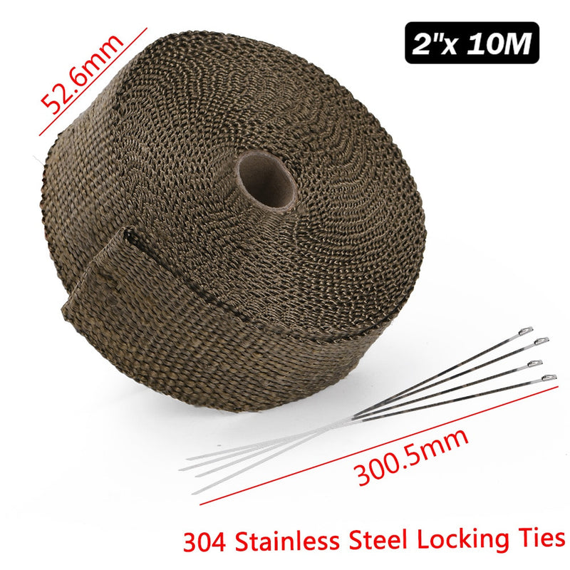 High Quality Titanium/Black Exhaust Heat Wrap Roll