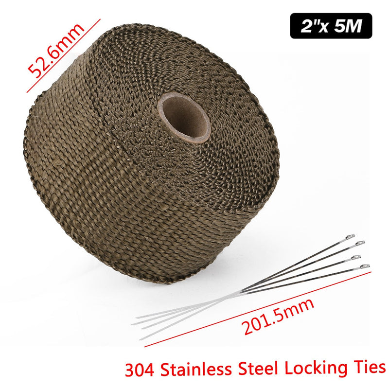 High Quality Titanium/Black Exhaust Heat Wrap Roll